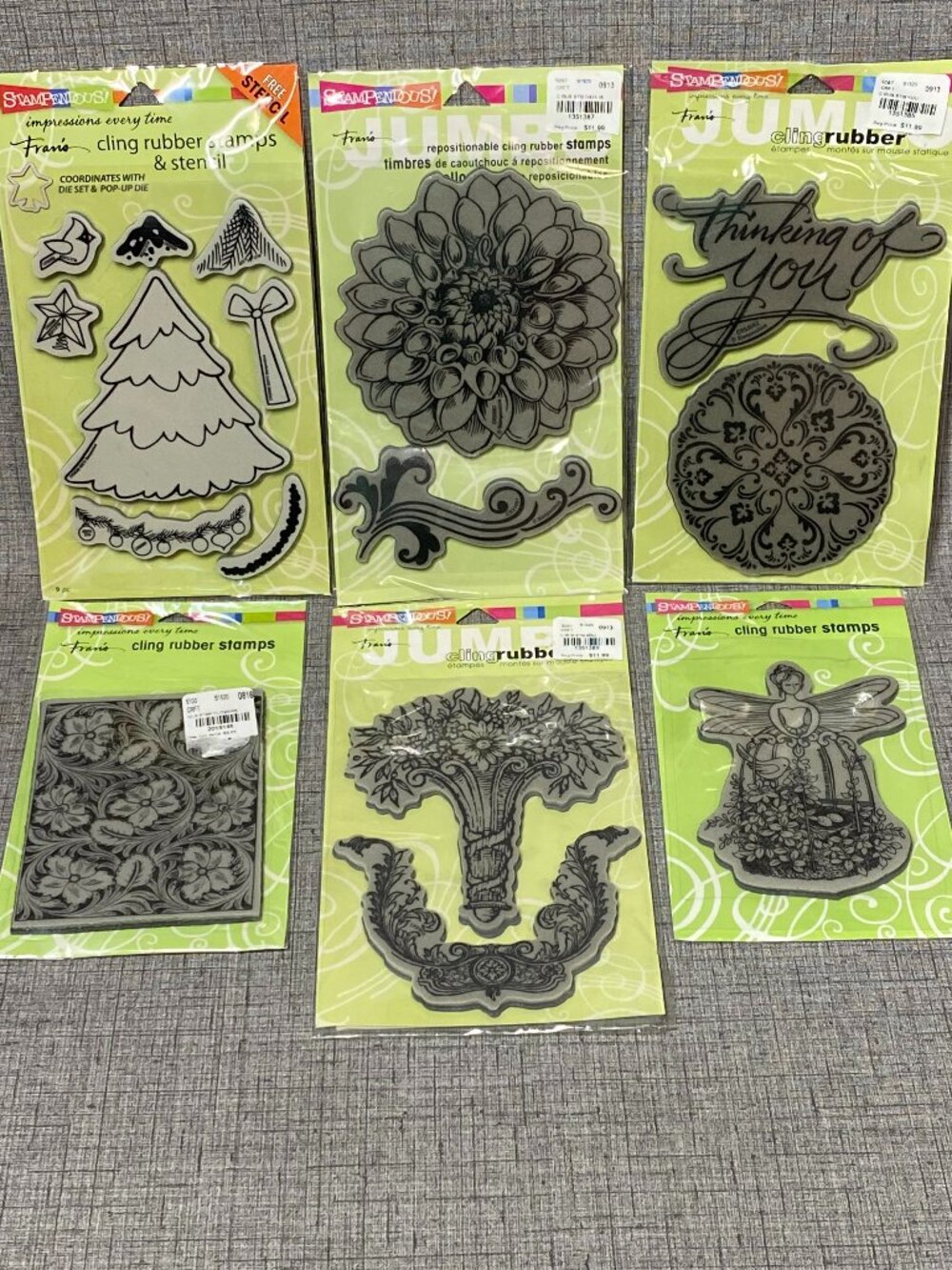 NEW Stampendous Rubber Cling Stamps Christmas Stencil Floral Fairy Lot Of 6 NIP